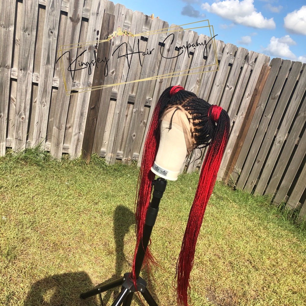 Fire Red Braided Unit - Extra Small Knotless